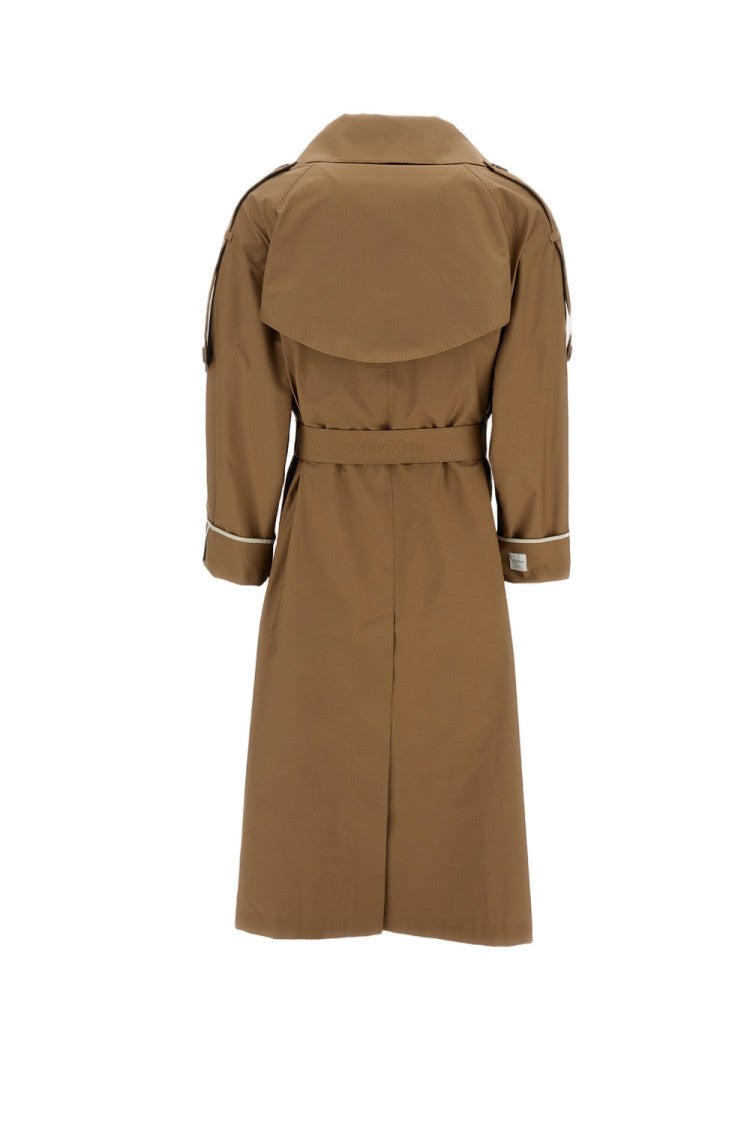 Max Mara Long Double-Breasted Trench Coat With Asymmetric Gun Flap