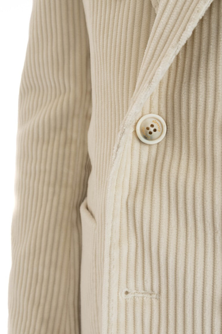 Eleventy Double-Breasted Velvet Jacket Costa Roccia