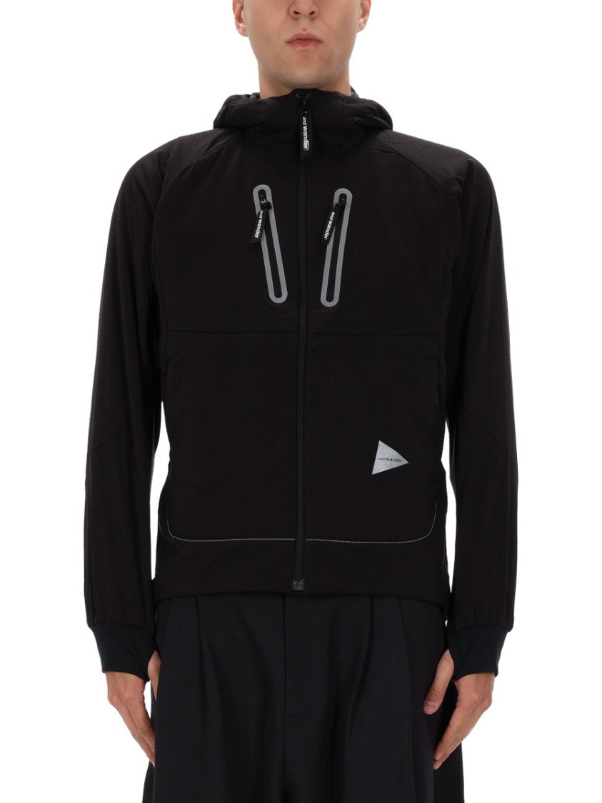 And Wander Black Polyester Alpha Air Hoodie