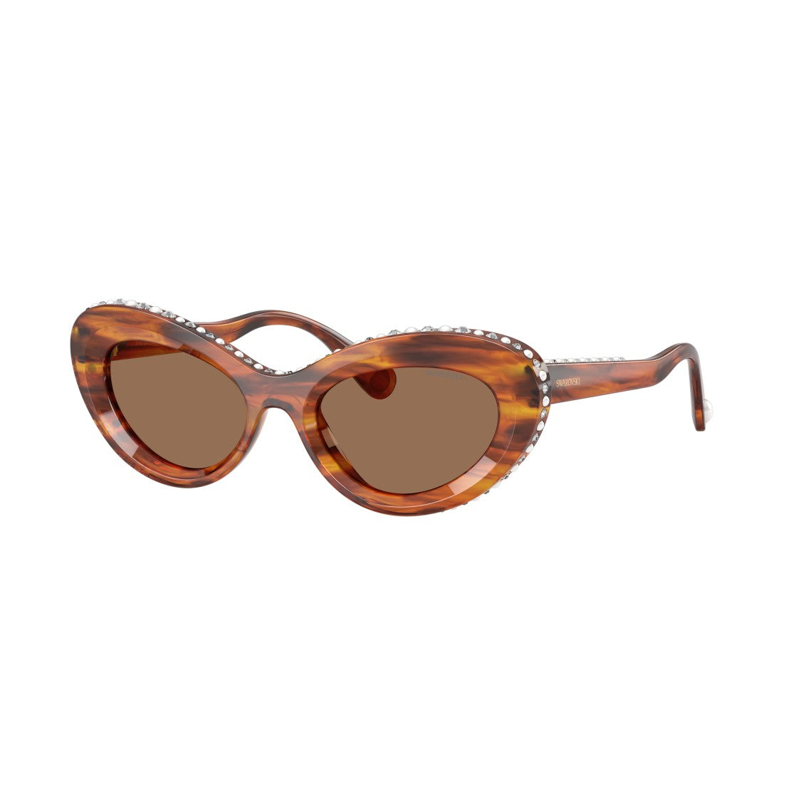 Swarovski 0Sk6061u Cat-Eye Tortoiseshell Sunglasses With Crystalline Accents