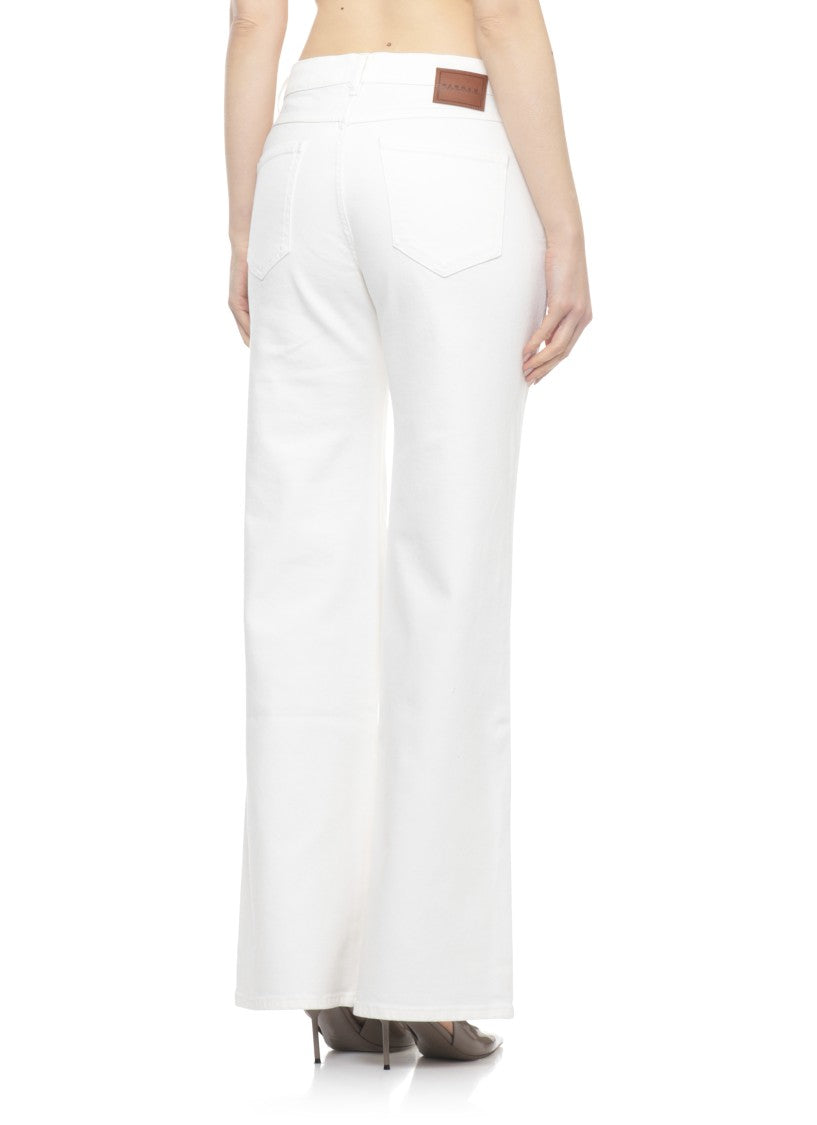 Parosh Ivory Cuoricini Cotton Jeans
