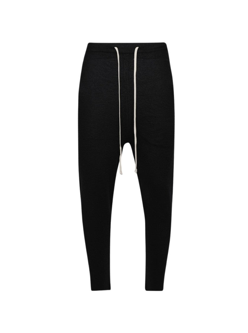 Rick Owens Relaxed Black Track Pants With Elasticated Waistband