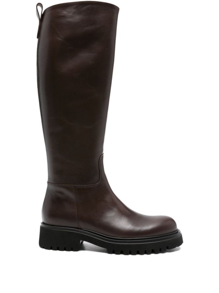 Guglielmo Rotta Brown Ankle Boots With Side Zip Closure