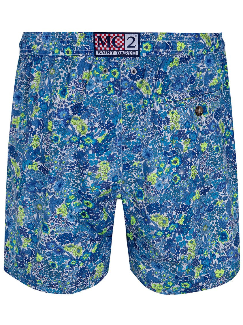 Mc2 Saint Barth Blue Lighting Micro Fantasy Swim Shorts