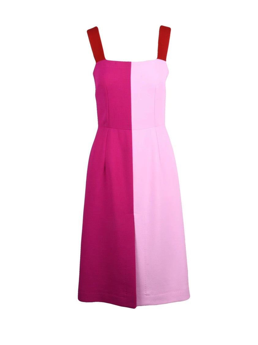 Dolce & Gabbana Color-Block Pinafore Dress With Fitted Bodice And Flared Skirt