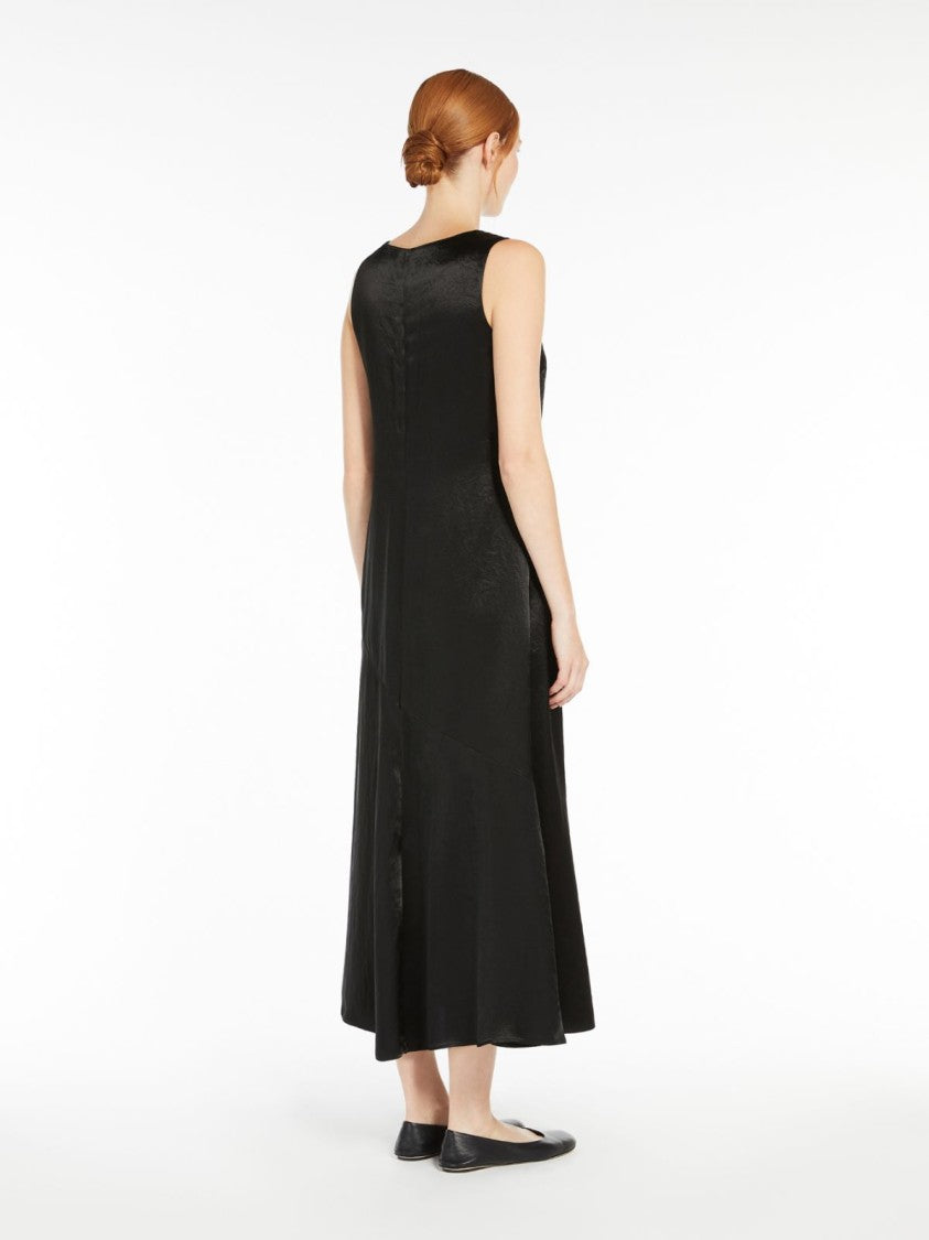 Max Mara Sleeveless Satin Maxi Dress With V-Neckline