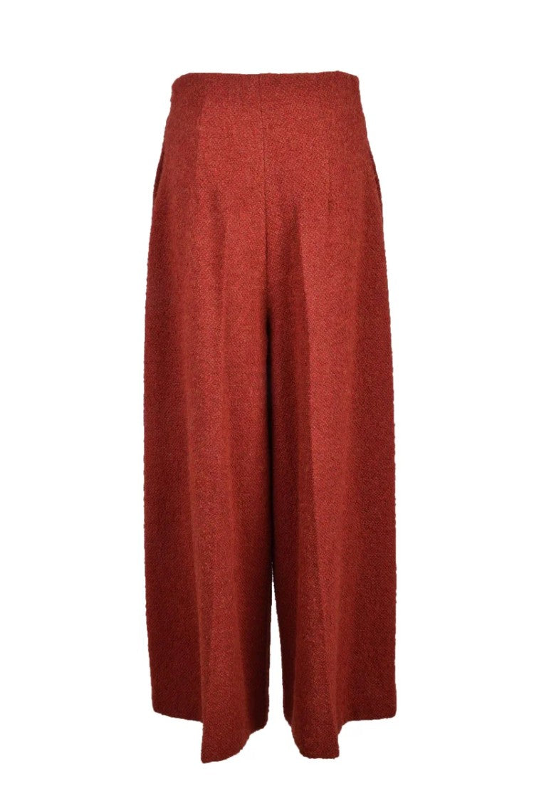 Rosie Assoulin Wide-Leg Cropped Trousers In Rich Rust Hue
