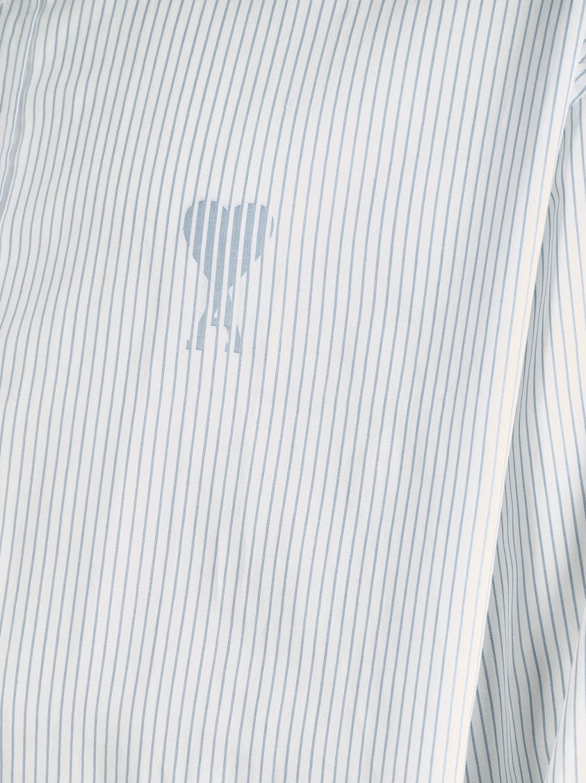 Ami Button-Down White Striped Shirt