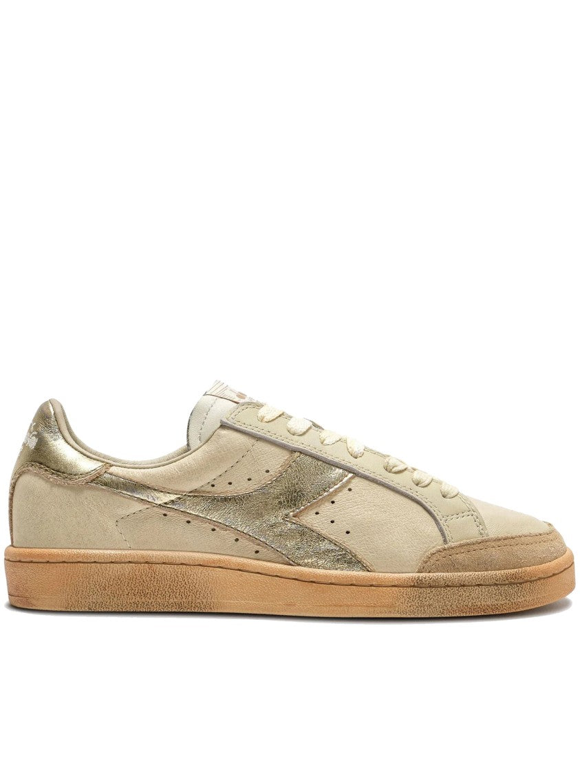 Diadora Prestige Aged Italia Cream Gold Sneakers