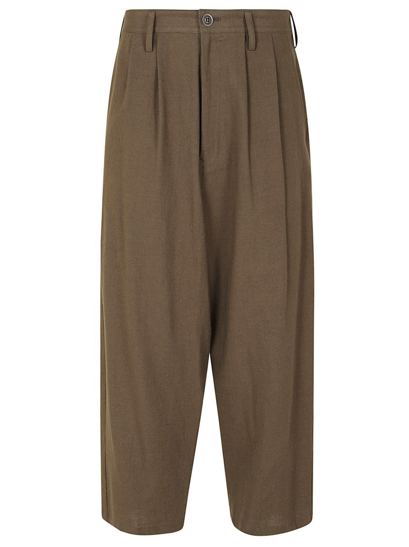 Yohji Yamamoto High-Waist Wide Leg Trousers With Front Pleats