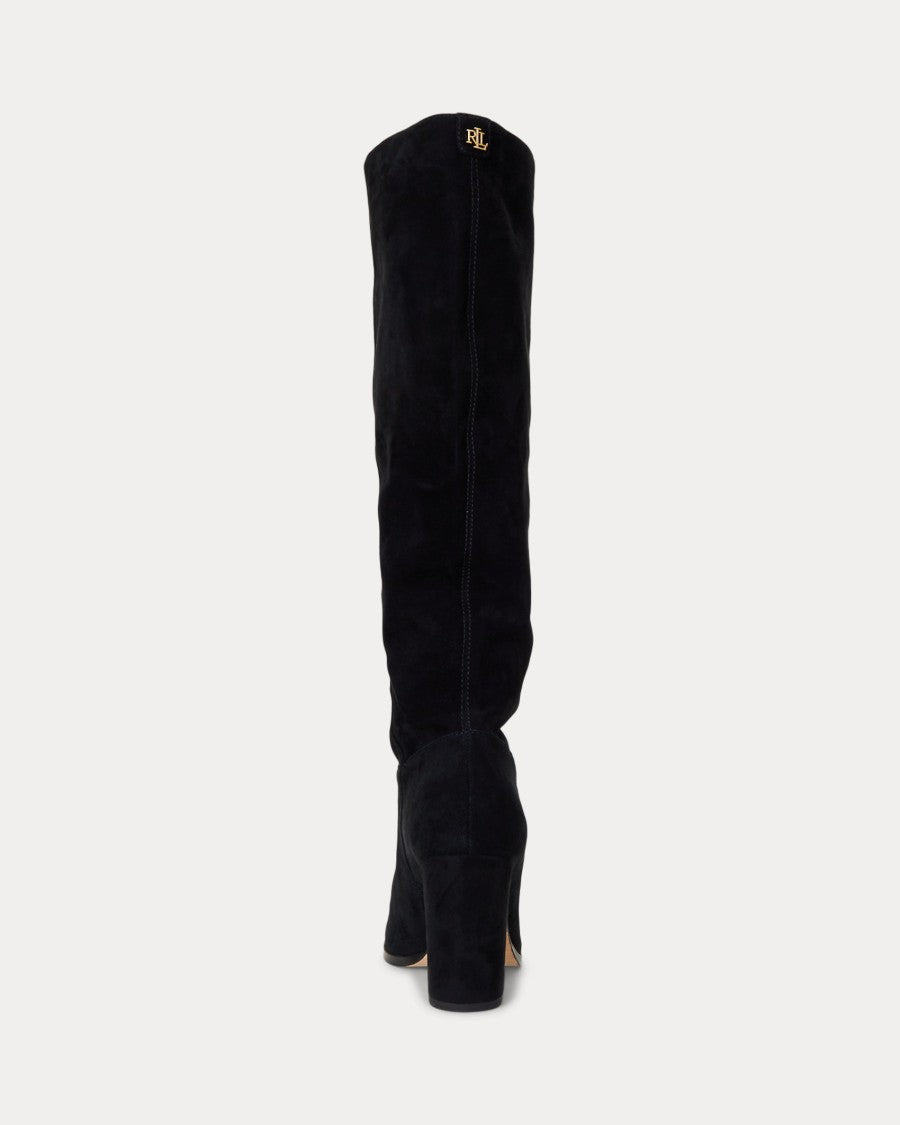Lauren Ralph Lauren Knee-High Suede-Like Boots With Pointed Toe