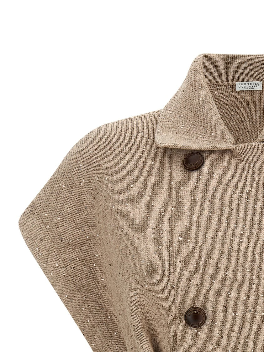 Brunello Cucinelli 'Diamante' Sequin Cotton Knit Vest