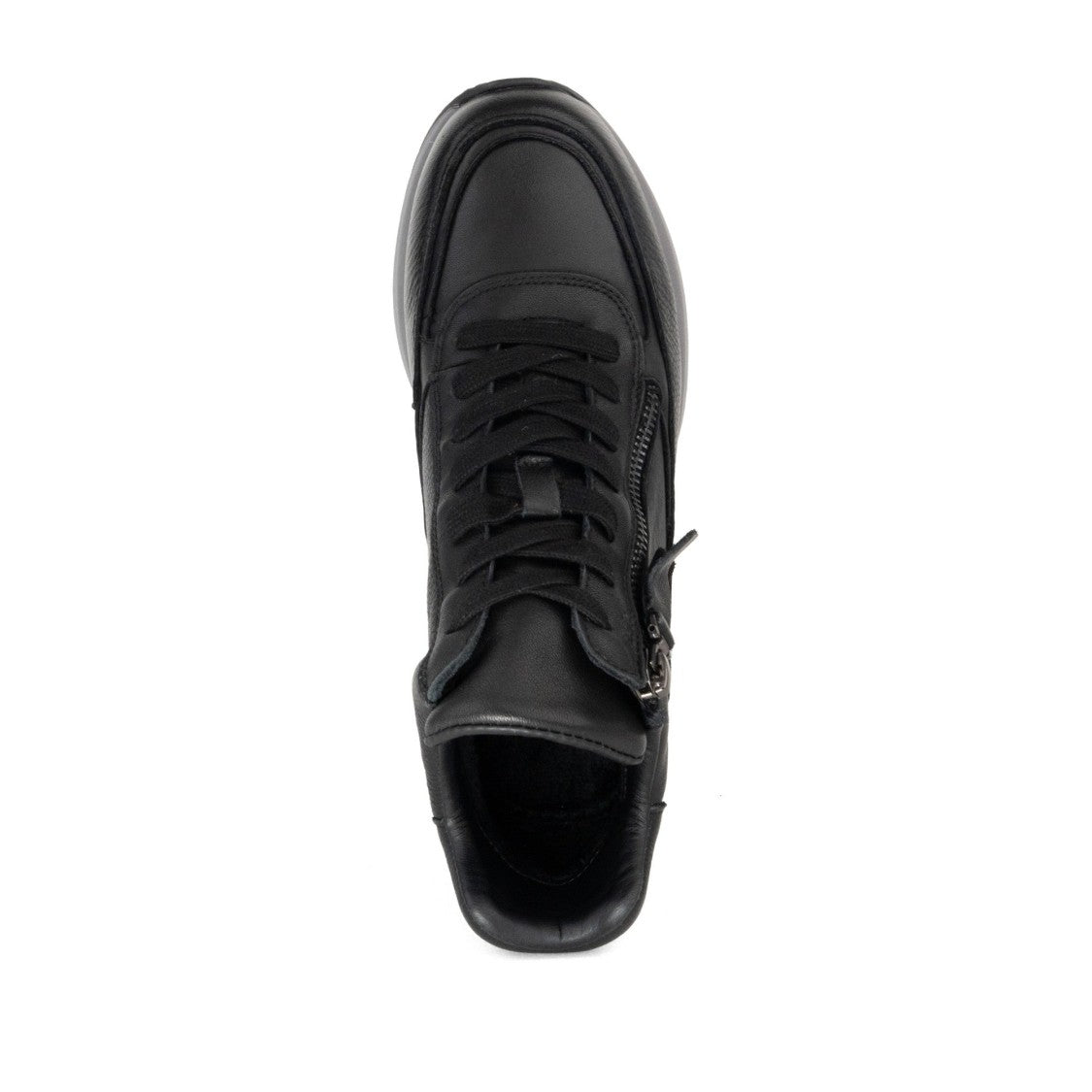 Linda Baumann Black Platform Sole Leather Ankle Boots