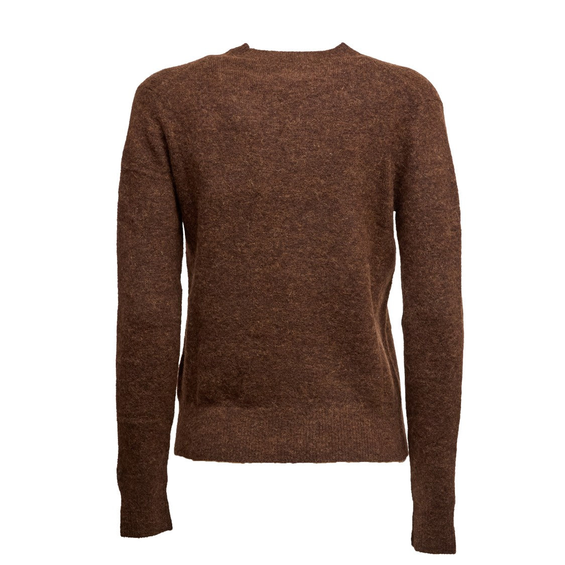 Mc2 Saint Barth Crewneck Alpaca Knit Sweater With Rhinestone Inscription