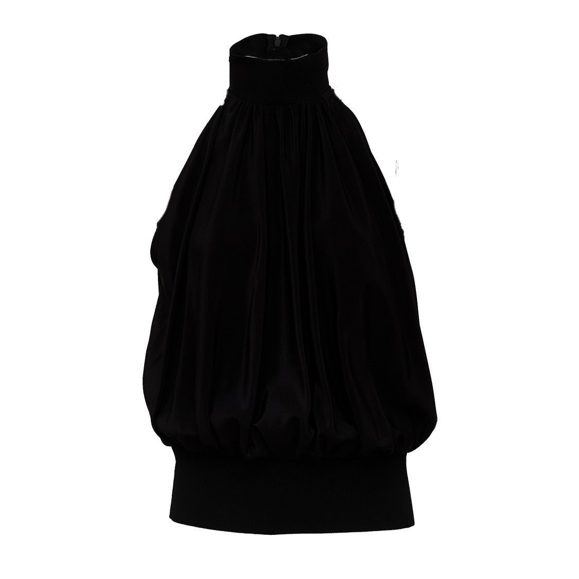 Sportmax Piovra High-Collared Sleeveless Silk Top
