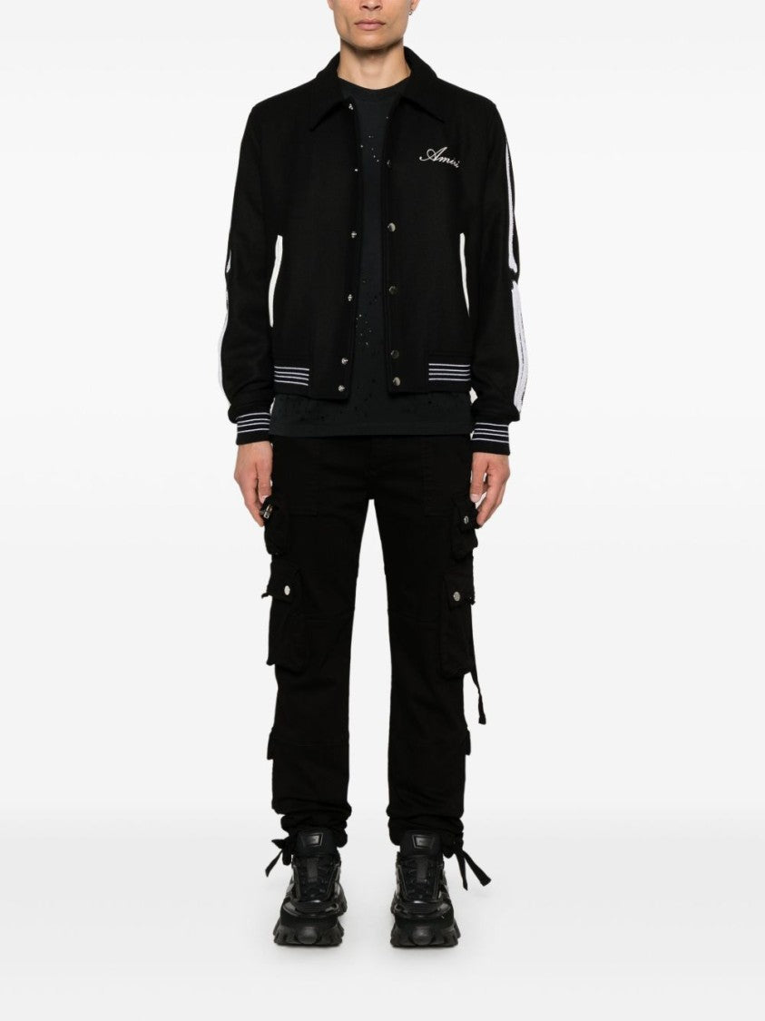 Amiri Tailored Black And White Wool Blend Jacket