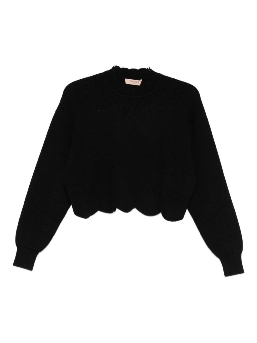 Twin-Set Black Sweater With Round Neckline