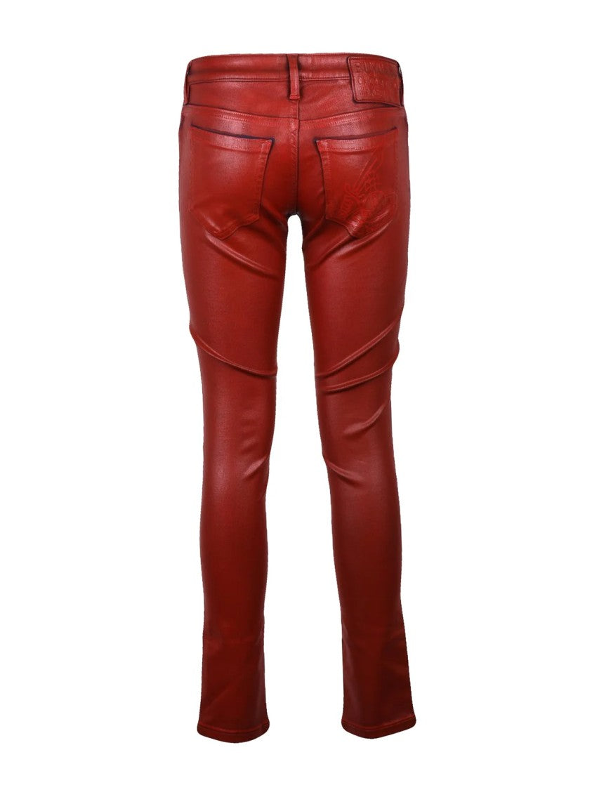 Vivienne Westwood Anglomania Red Stretch Cotton Slim Jeans