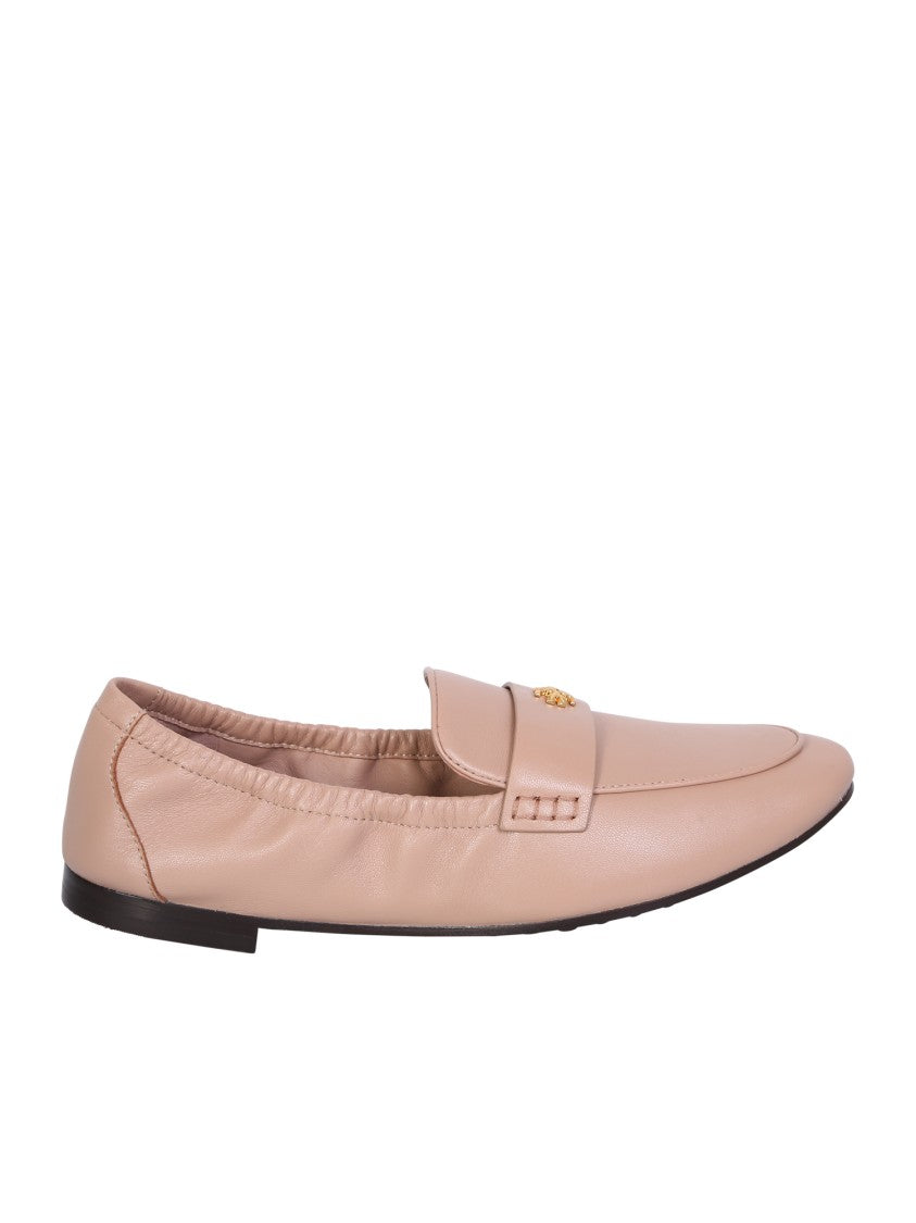 Tory Burch Blush-Pink Flats With Gold Logo Charms
