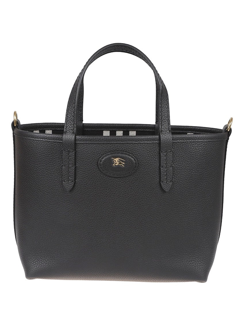 Burberry Reversible Handheld Bag In Textured Calf Leather