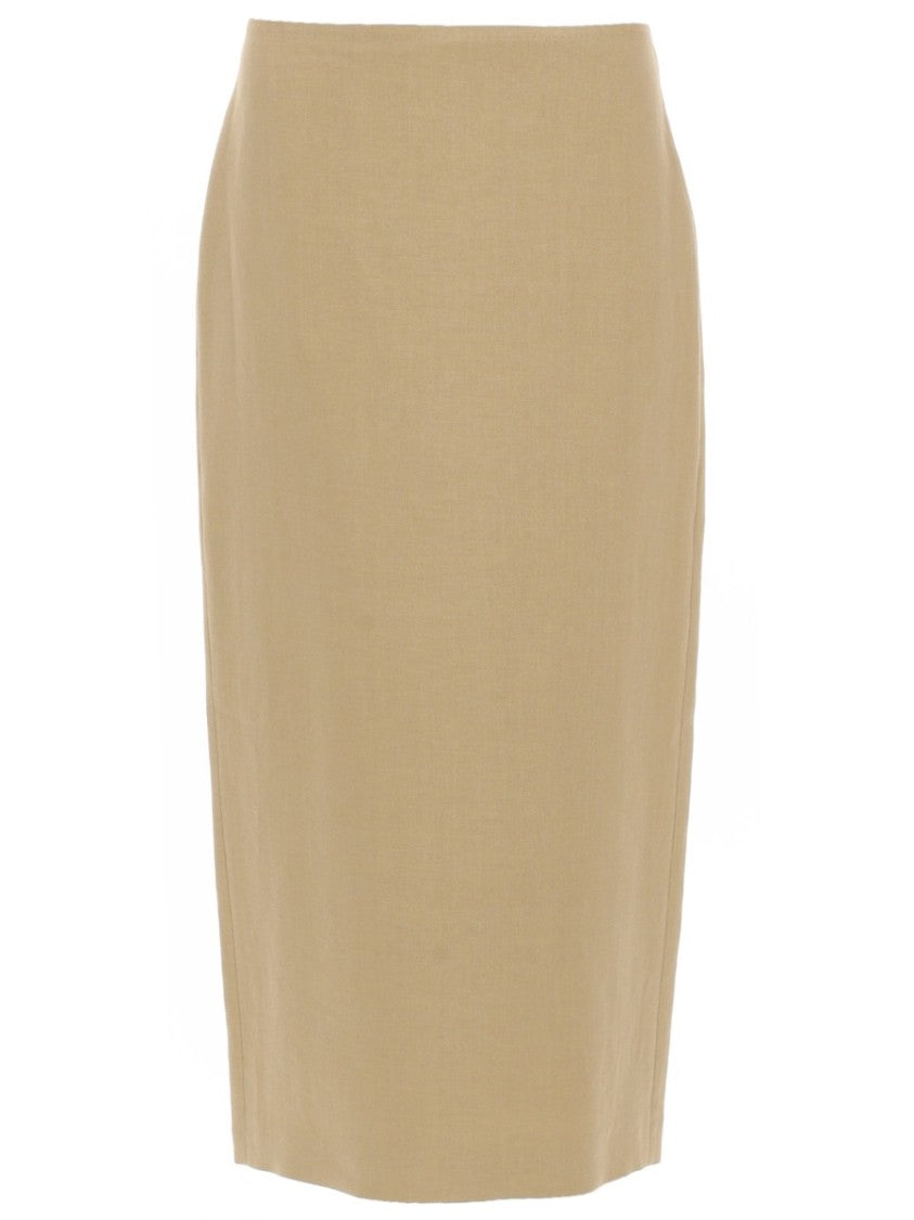 Max Mara Midi Skirt With Straight Silhouette And Subtle Back Slit
