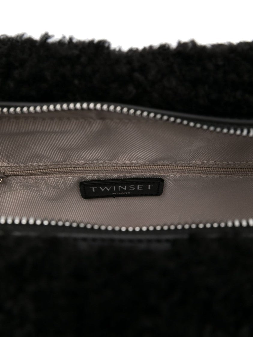 Twin-Set Textured Black Handbag