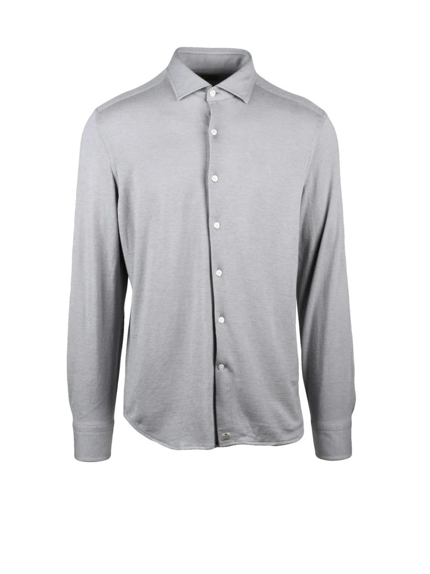 Sonrisa Grey Button-Down Shirt With Traditional Collar And Regular Fit