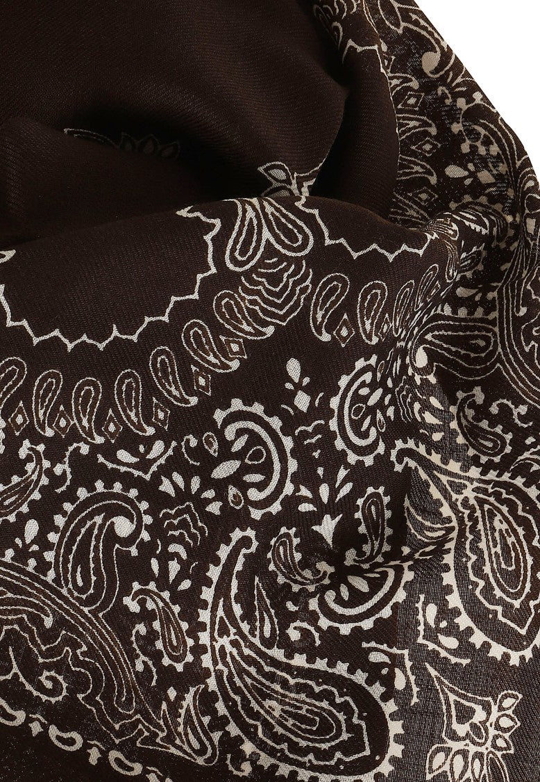 Destin Brown Judy Carrè Dis.Bandana 90X90 Wool Scarf