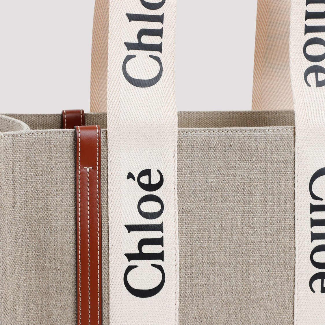 Chloé White Brown Woody Bag