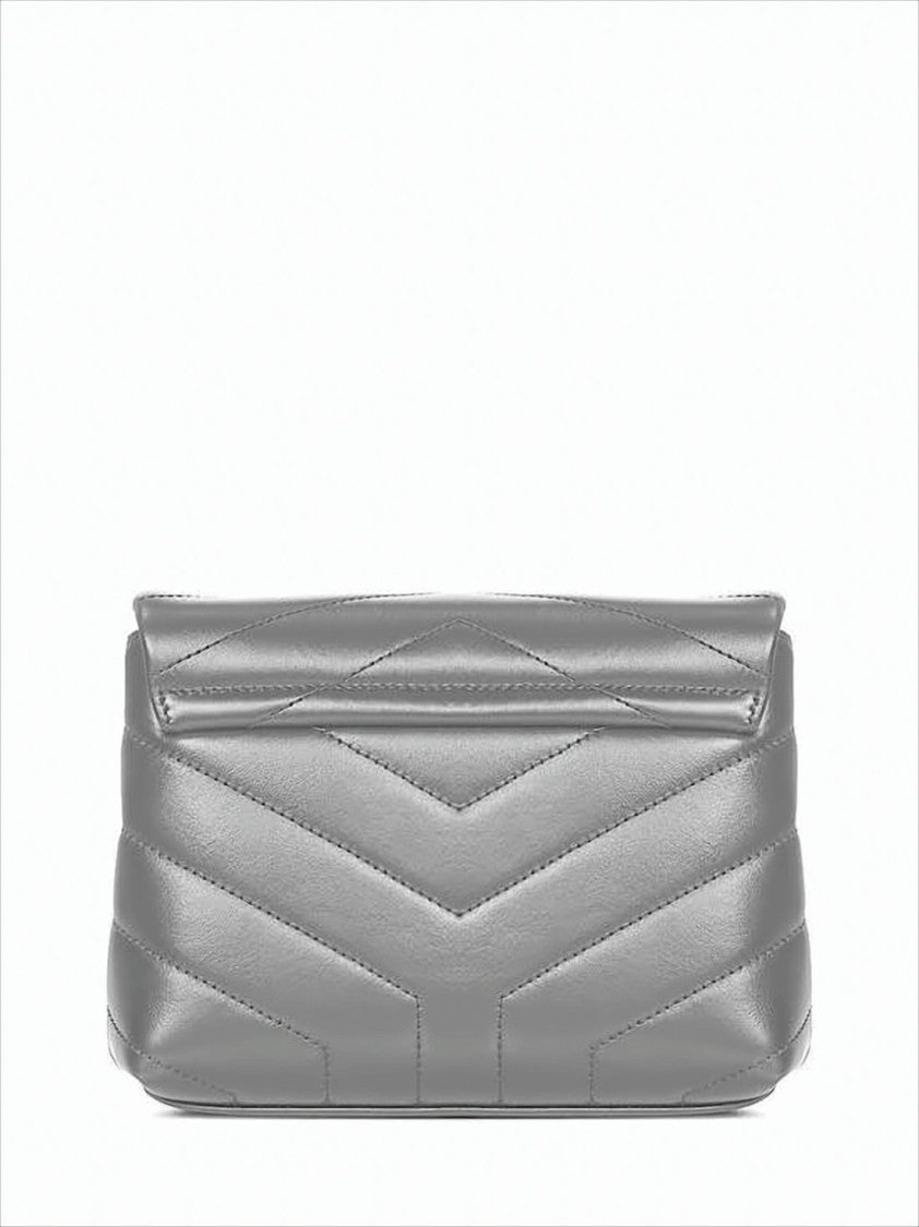 Saint Laurent Quilted Calf Leather Shoulder Bag With Adjustable Strap