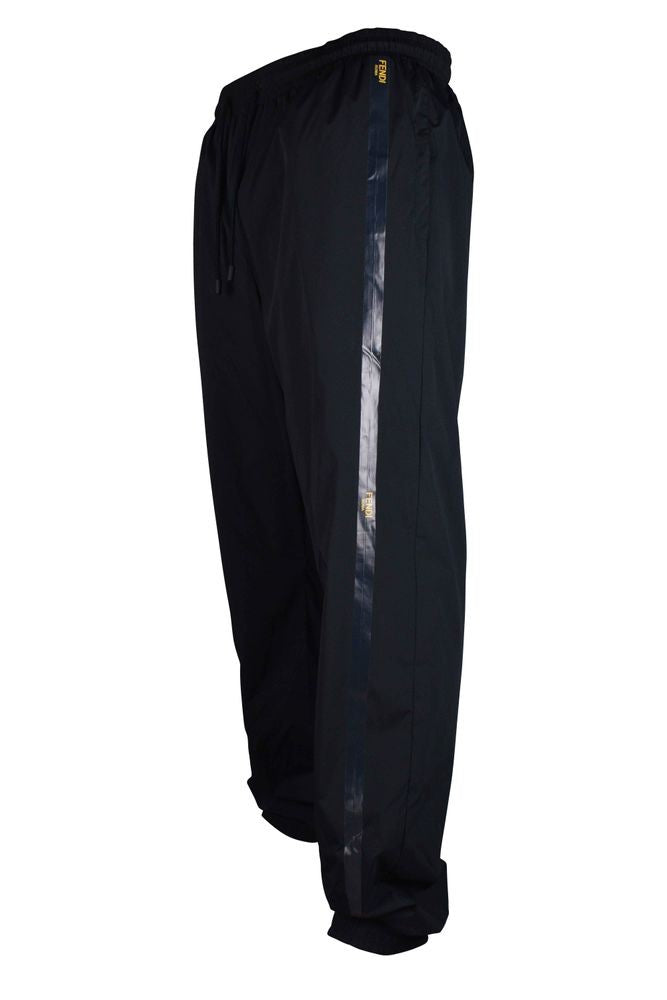 Fendi Straight Cut Black Nylon Jogging Pants