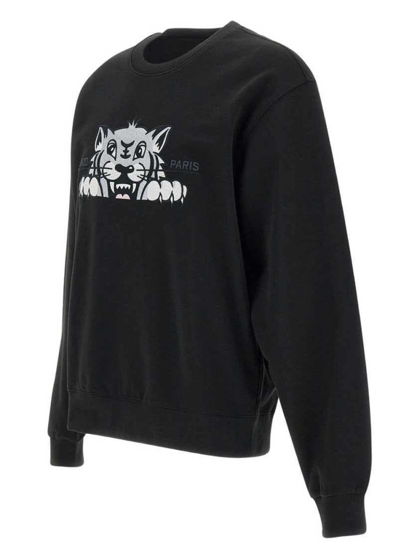 Kenzo Embroidered Logo Cotton Sweatshirt With Crew Neck