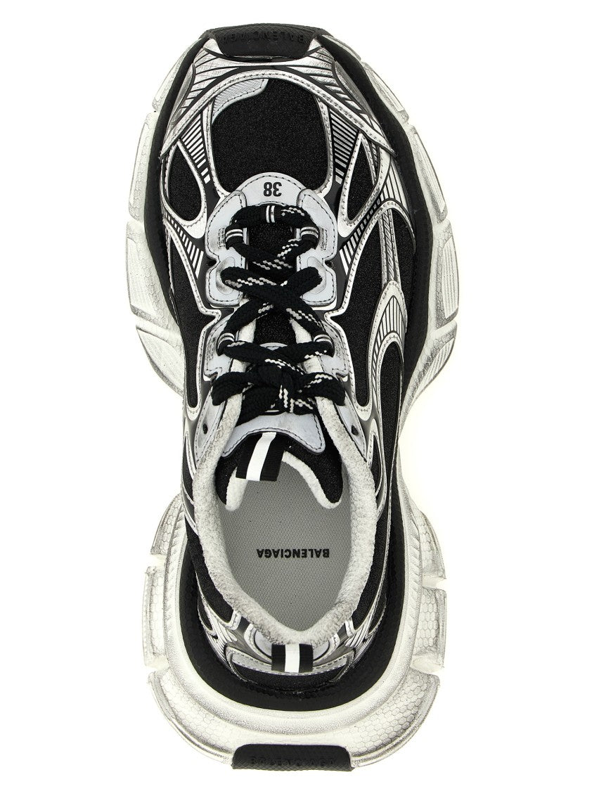 Balenciaga Chunky Worn Effect Sneakers With Glitter Accents