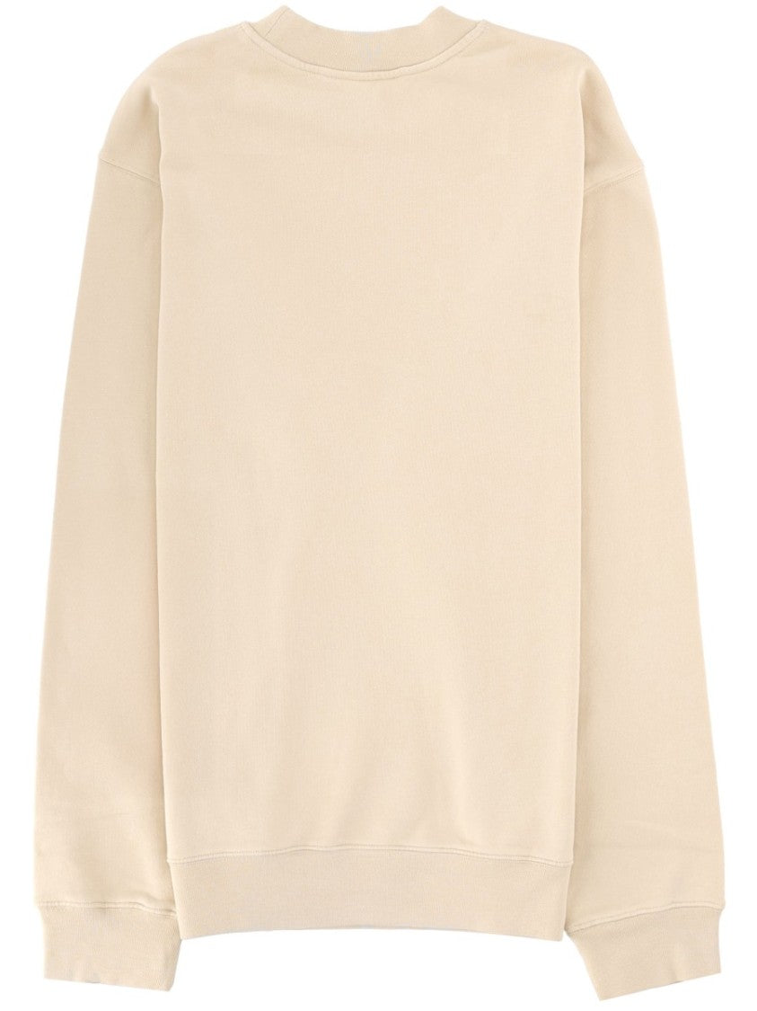 Jacquemus Grosgrain Logo Cotton Relaxed Crewneck Sweatshirt
