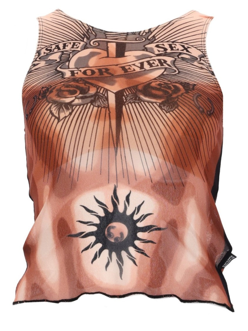Jean Paul Gaultier Safe Sex Tatoo Polyamide Top