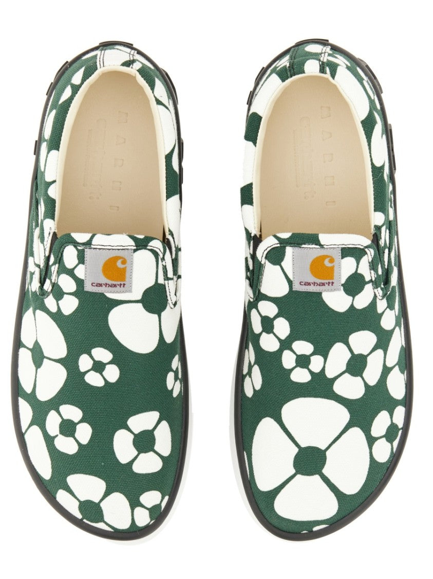Marni X Carhartt Wip Slip-On Sneakers With Bold Floral Pattern