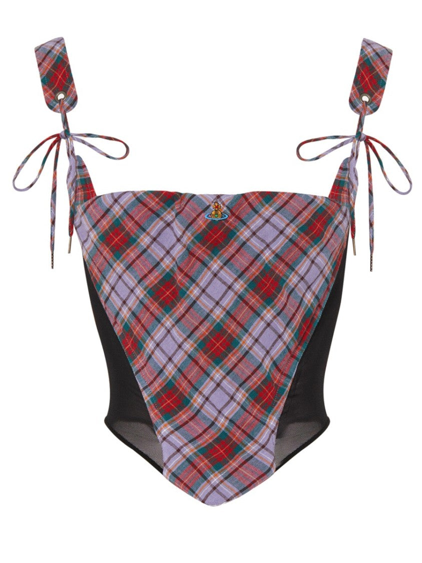 Vivienne Westwood Puppy Linen Plaid Fitted Corset