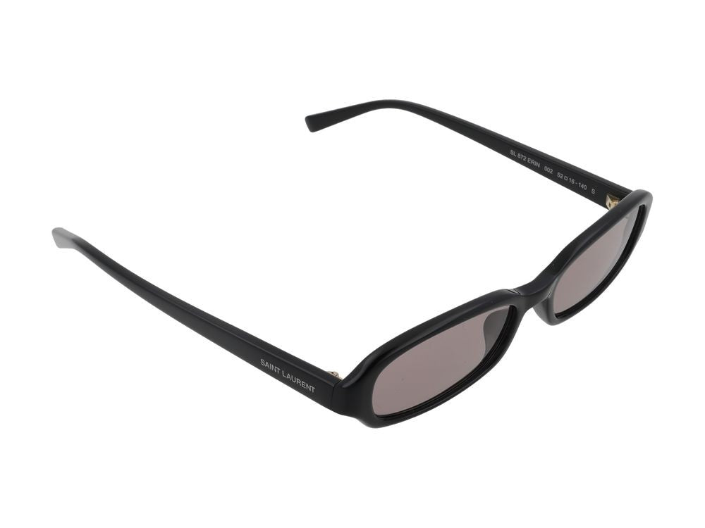 Saint Laurent Sleek Black Frame Brown Lens Rectangular Sunglasses