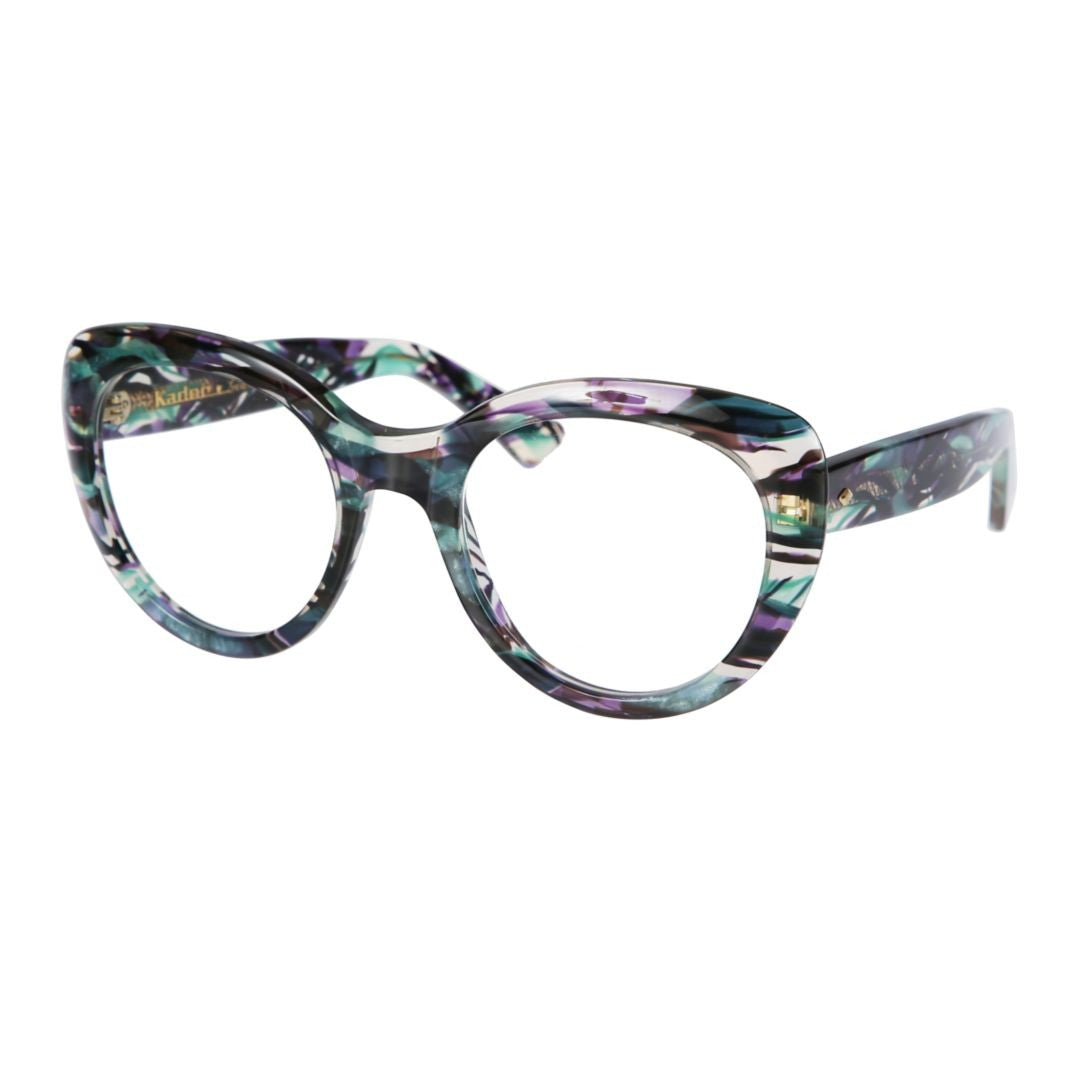 Kador Sophia Glamour Bold Rounded Frame Sunglasses With Marbled Design