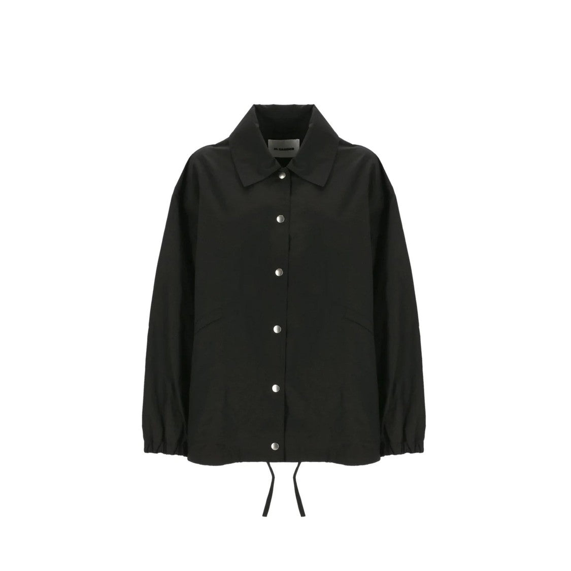 Jil Sander Black Cotton Jacket With Drawstring Hem