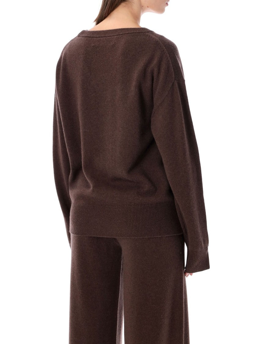 Rhea Relaxed-Fit Deep V-Neck Knit Sweater