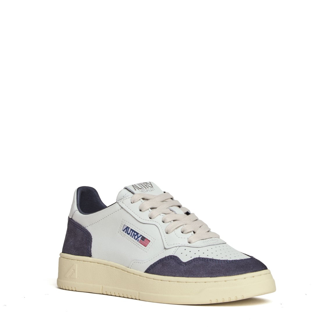 Autry White Beige Soft Leather Medalist Low Sneakers