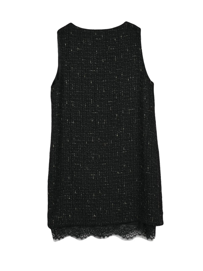Ermanno Scervino Black Bouclé Polyester Mini Dress