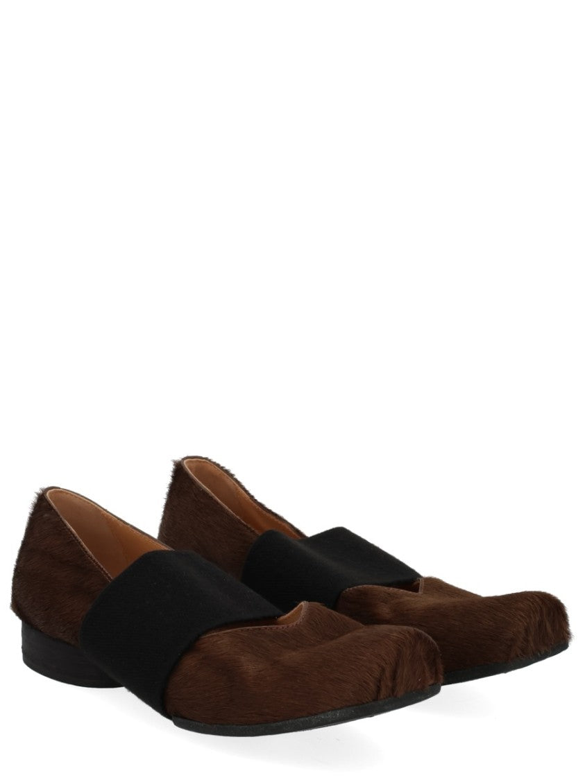 Uma Wang Square Toe Ballerina Textured Flats