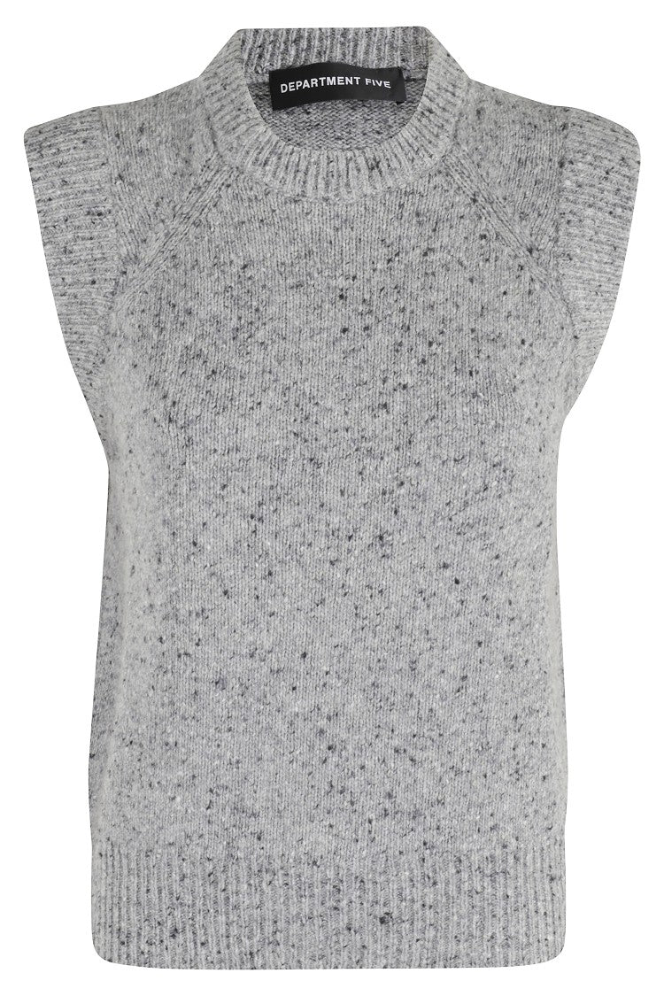 Department Five Sleeveless Knitted Vest With Ribbed Piping