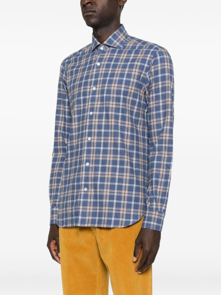 Barba Classic Plaid Long-Sleeve Button-Up Shirt
