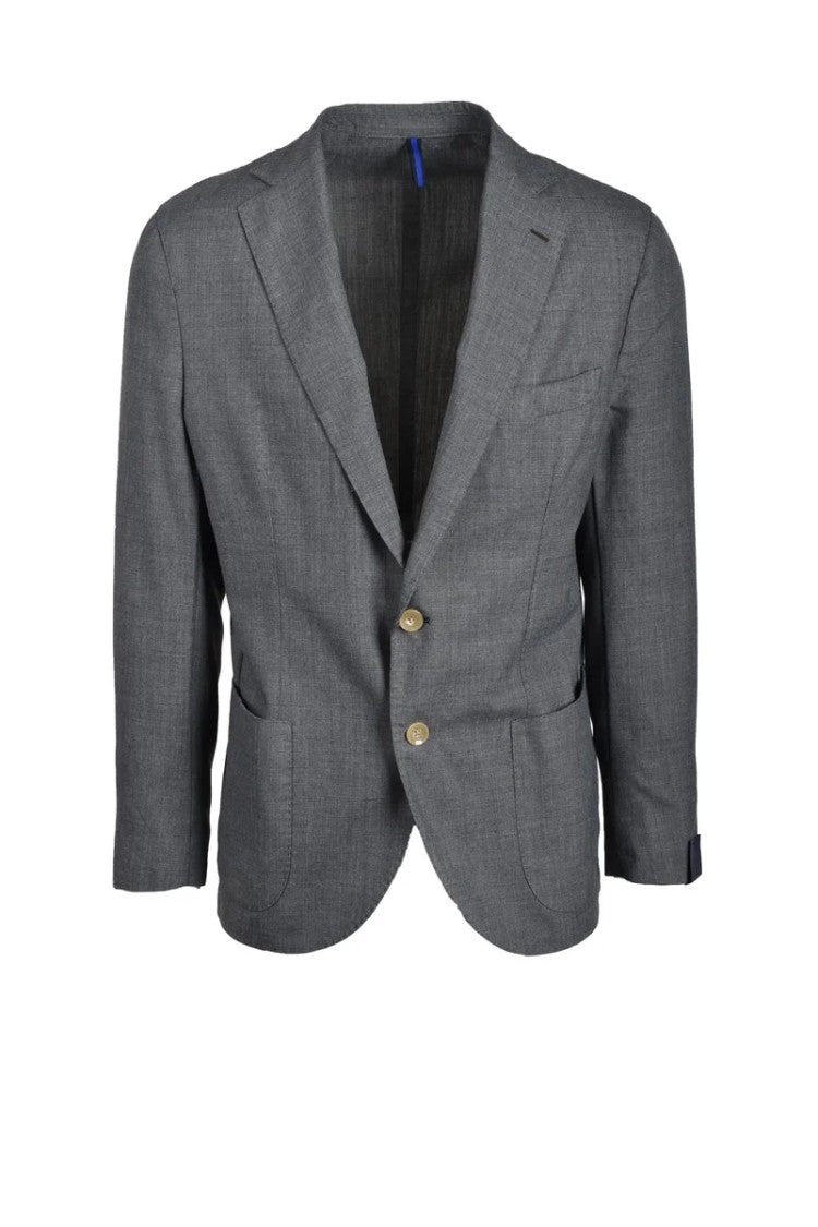 Di Pietro Sartoria Tailored Two-Button Blazer In Textured Virgin Wool Blend