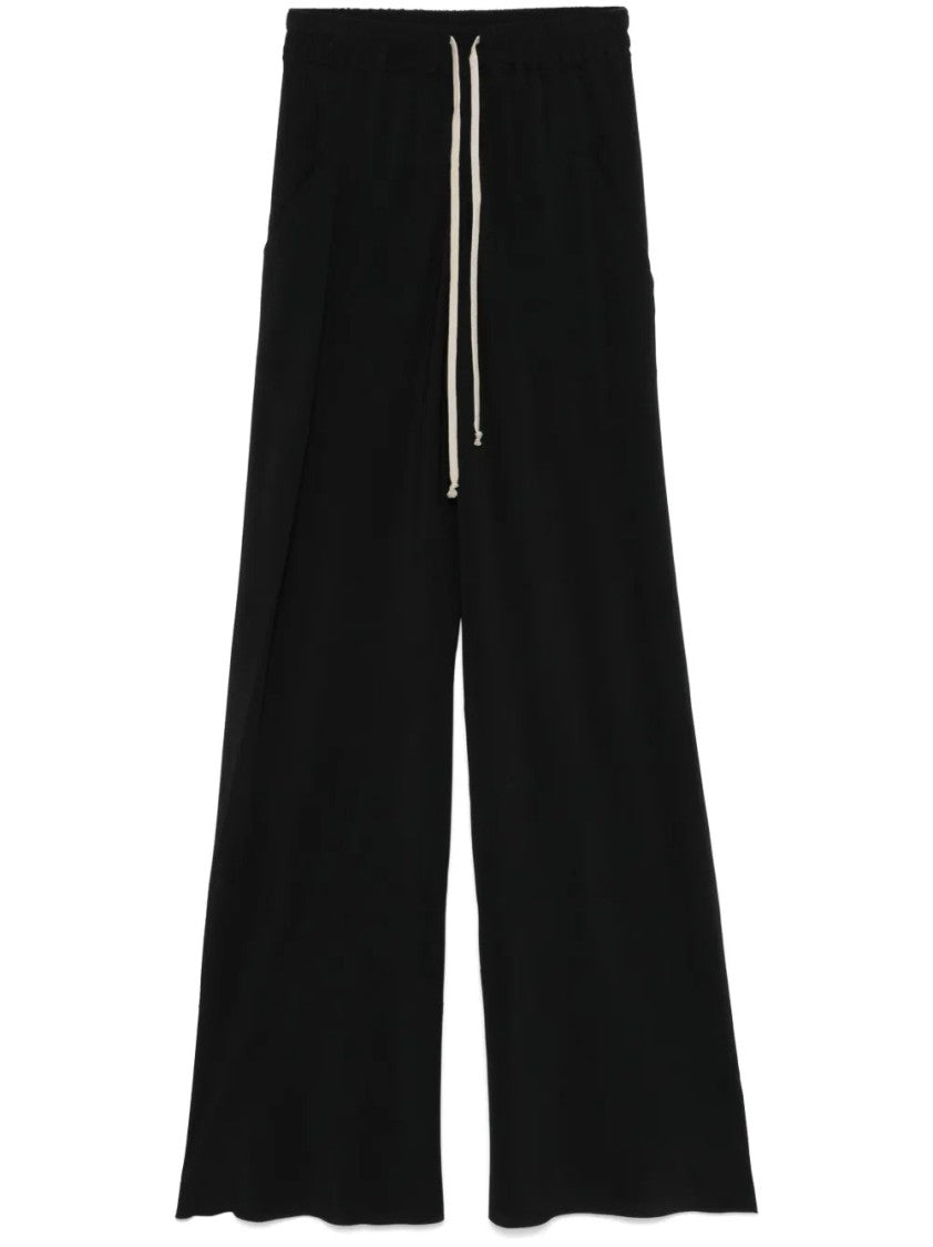 Rick Owens Relaxed Fit Black Trousers With Drawstring Waist