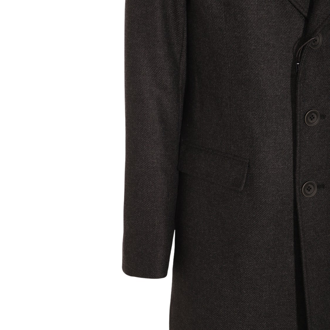 Herno Tailored Grey Coat With Two-Button Closure