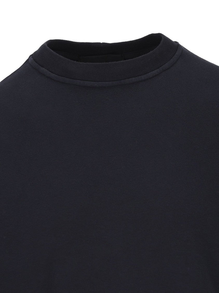 Stone Island Minimalistic Grey Knit Sweater With Round Neckline